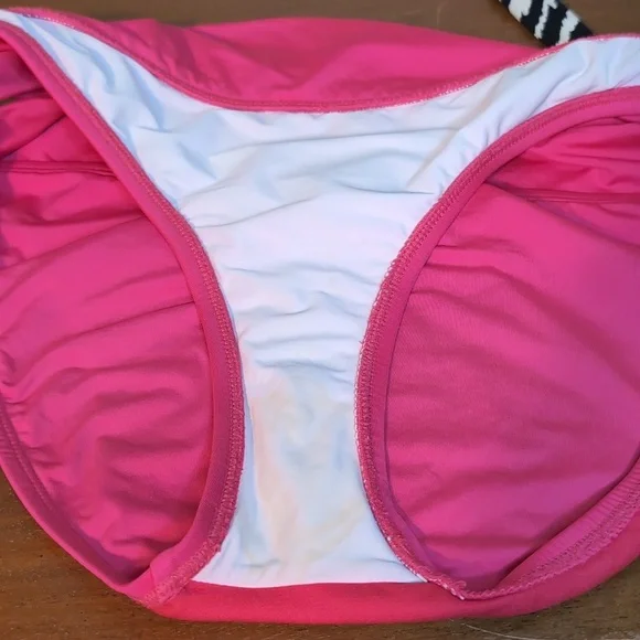 Victoria's Secret Zebra Tie Bikini Top & Pink Kenneth Cole bottom 34C - Picture 11 of 13